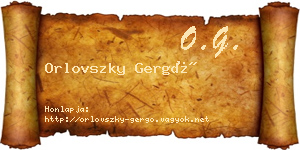 Orlovszky Gergő névjegykártya